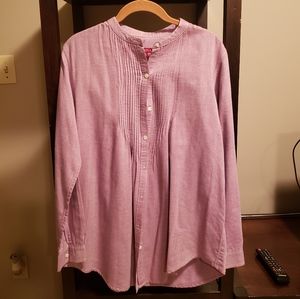 Merona purple tuck pleats round neck boxy fit shirt